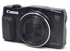 【中古】Canon製 PowerShot SX710 HS ブラック 2030万画素 液晶画面いたみ [管理:1050024473]