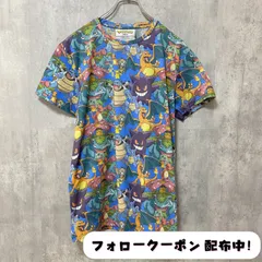 古着 used　Pokemon　ポケモン　半袖プリントTシャツ　オフィシャル　キャラクター　総柄　アニメT