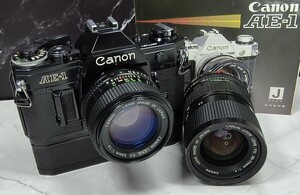 【終活整理】 Canon AE-1 美品＋NEW FD 50mm f1.4＋35-70mm ズーム＋純正ワインダーA 各動作良好 露出計OK 持病シャッター鳴き無し 連写OK