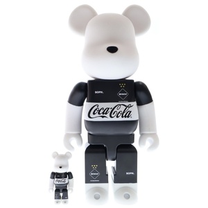 メディコムトイ ×FCRB ×Coca Cola BE@RBRICK 100%&400% エフシーアールビー コカコーラ ベアブリック フィギュア ブラック/ホワイト