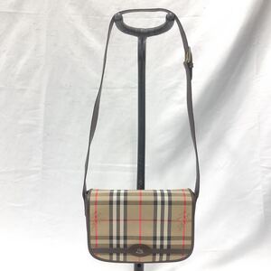 Burberry バーバリー ノバチェック ショルダーバッグ　キャンバス×レザー　斜め掛け　横約24cm 縦17.5cm マチ6cm R阿0108