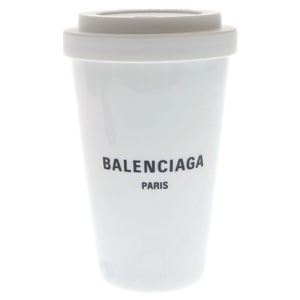 BALENCIAGA バレンシアガ ロゴ タンブラー 陶器 ホワイト ■