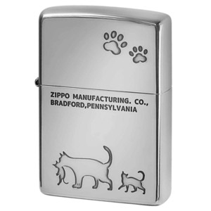 Zippo ジッポライター ネコ 猫 Cat 足跡 愛くるしい ニッケルメッキ Charming Gesture 2NI-CAT2 メール便可