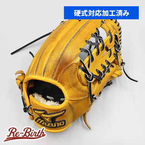 【硬式対応アップグレード済 (高校野球対応)】 ミズノ 軟式グローブ / 内野手用 型付け済み (mizuno グラブ) [TM42]