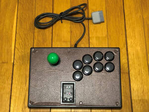 動作確認済み！ HORI PS1,PS2用 コントローラー FIGHTING STICK PS / ファイティングスティックPS HPS-07 (レバー&キースイッチ 交換済み)