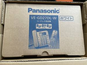 新品 VE-GD27DL-W パナソニック コードレス電話機（子機1台付き）ホワイト Panasonic ル・ル・ル（RU・RU・RU）