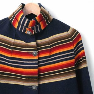 20s30s ビンテージ Pendleton ペンドルトン ブランケット ウール コート ネイビー チマヨ