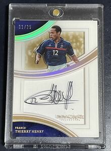 ★アンリ Thierry HENRY shadowbox auto PANINI immaculate soccer on card auto★フランス代表 アーセナル バルセロナ サイン オート