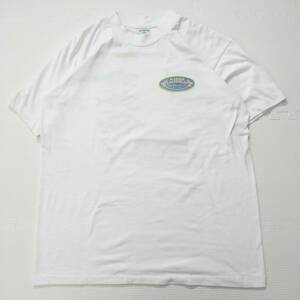 古着 90s フィッシング 魚 プリント 半袖Tシャツ トップス メンズL パナマ製 ホワイト