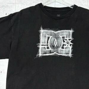 00s DC SHOES ビッグロゴ デカロゴ Tシャツ ディーシーシューズ　　スケート ストリート 00年代 半袖 クルーネック ブラック 玉10459