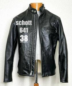 ⑧schott【38】641米国製シングルライダース◇牛革ジャン ハーレーgpz