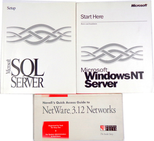 新古品 英語版マニュアルブック3種 SQL Server, Windows NT Server, NetWare 3.12 Networks