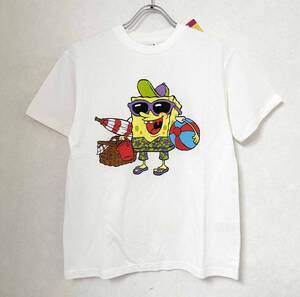 新品 M ★ スポンジボブ レディース 半袖 Tシャツ シーズン6 ホワイト コストコ スポンジ・ボブ ビキニタウン SpongeBob アメリカ アニメ