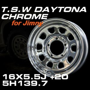 ○ ティスファクトリー ジムニー TSW デイトナ DAYTONA クローム 16×5.5J+20 5H スチール ホイール 4本セット SUZUKI jimny [JB64 / JB23]