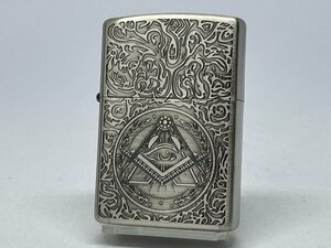 送料無料 ZIPPO[ジッポー]両面加工 アイ・オブ・プロビデンス SV ニッケル古美 1201S879