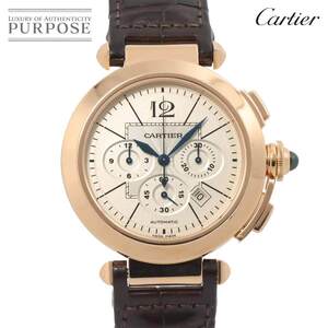 カルティエ Cartier パシャ 42mm クロノグラフ W3019951 メンズ 腕時計 デイト シルバー K18PG オートマ 自動巻き ウォッチ Pasha 90252433