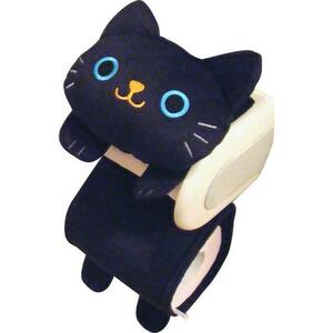 猫・ネコ・ねこ^,,.(クロ/黒猫)TOILET/トイレペーパーホルダー/カバー“可愛いい♪”_.,,^「USED」『美品』