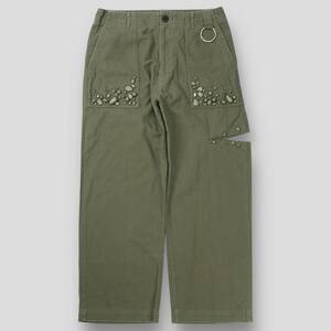 美品 UNDERCOVER アンダーカバー 23SS Decorative Baker Pants ビジュー装飾 ベイカーパンツ UC1C1509 3 SSM4634 ファティーグ レディース