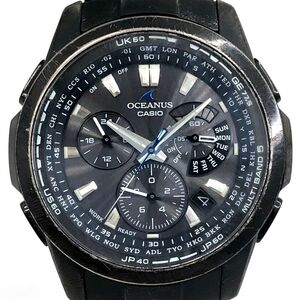 美品 CASIO カシオ OCEANUS オシアナス 腕時計 OCW-M700 電波ソーラー タフソーラー チタン マルチバンド5 カレンダー ブラック 箱付き