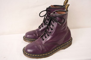 ドクターマーチン UK5/23.5cm-24.0cm/8ホール 紫 パープル ブーツ レディース レザー dr.martens 中古 古着 Tポイント dh2991