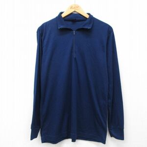 M/古着 パタゴニア patagonia 長袖 ブランド ハーフジップ シャツ メンズ 90s キャプリーン 濃紺 ネイビー 24sep28 中古 トップス