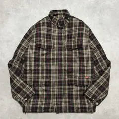 紺タグ old stussy ウールジャケット ブラウン ツイード チェック