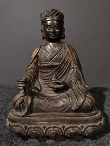  *珍品旧蔵* 清代 銅胎泥金 開光撒朱砂仏像 銅器 時代物 擺件 置物 賞物 唐物 古美術品 中国古玩 K1222