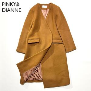 L73　PINKY&DIANNE　定価5万　V開きノーカラーコート　ロングコート