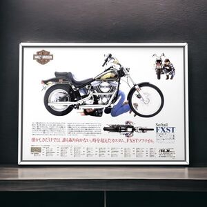 80年代 当時物!!! Harley Davidson 広告/ポスター MOTORCYCLESHOP FXST ソフテイル Mk1 マフラー ハンドル 中古 パーツ パルコム