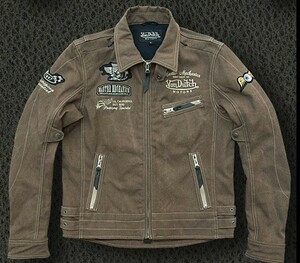 新品 Von Dutch（ボンダッチ）VOM-J15 コットンＪＫＴ・サンプル・メンズ茶（L）