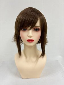 コスプレウィッグ 仮装 アニメ 人気 耐熱★Wigs2you C-008 濃いブラウン 濃茶 ブラウン ショートタイル 白髪 隠す カツラ レーディス