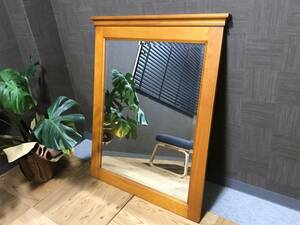 鏡 壁掛鏡 木製 ウッド アンティーク 105 × 86㎝ ミラー インテリア