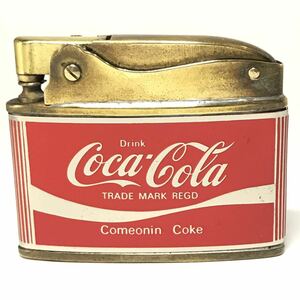 当時物コカコーラ真鍮製オイルライター☆アンティークヴィンテージCOCA-COLA昭和レトロ所ジョージ世田谷ベースアドニスタイプ広告古い