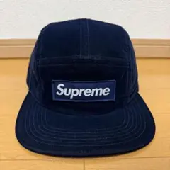 Supreme Velveteen Camp Cap ネイビー 13aw