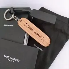 【新品未使用】SAINT LAURENT◆ウッドスケートボードキーホルダー