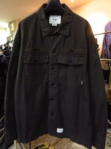 WTAPS ダブルタップス (201BRDT-SHM02) BUDS LS SHIRT . COTTON. RIPSTOP コットン リップストップ ワーク シャツ 黒 03 L