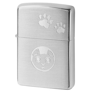 Zippo ジッポライター ネコ 猫 Cat 足跡 愛くるしい 銀メッキ サテーナ Charming Gesture 2SS-CATHIDE1 メール便可