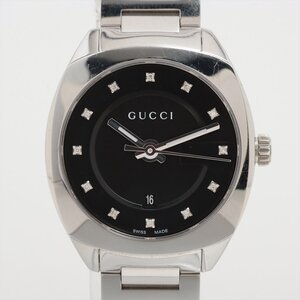 ■ 1円 ～ 中古品 参定16.8万■ グッチ GUCCI ■ GG2570 腕時計 142.5 ■ 12P ダイヤモンド レディース クォーツ ブラック 黒 YA142503