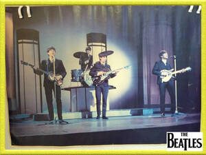 激レア 当時物 ポスター THE BEATLES ビートルズ ジョンレノン ポールマッカートニー ジョージハリソン リンゴスター 1964年頃 演奏 ファン