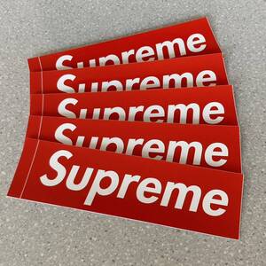 【5.7cm×20.3cm】Supreme シュプリーム Box Logo ステッカー 赤5枚 即決【正規品】