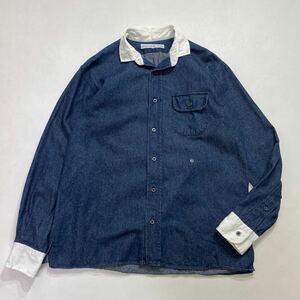 68 INDIVIDUALIZED SHIRTS USA製 デニム 長袖 シャツ インディビジュアライズド シャツ クレリック カジュアル メンズ 40527C