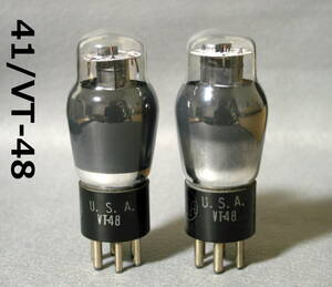 【白箱付】RCA■41／VT-48／電力増幅用5極管／黒プレート■真空管／2本セット①■元気度チェック＆試聴テスト実施■送料350円～ 