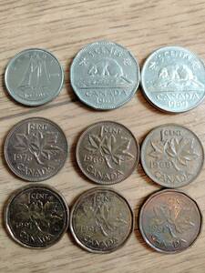 カナダ硬貨　1セント×6枚+5セント×2枚+10セント×1枚セット　同梱可