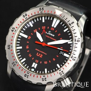 1～円◆希少 超美品◆ Sinn ジン U２ １０２０ チタン ラバー 自動巻 回転ベゼル デイト 保・箱 メンズ 腕時計 「25291」