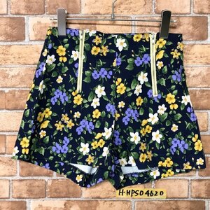 美品！MERCURYDUO マーキュリーデュオ レディース 花柄 ショートパンツ M 紺黄色緑