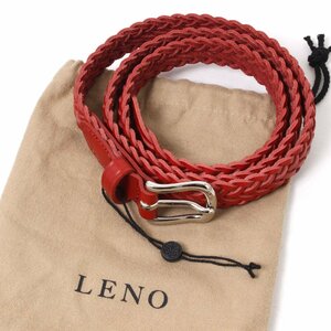 【新品・未使用】LENO PLAITED　BELT 定価16,500円 sizeXL RED リノ ベルト