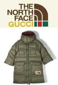 新品正規 GUCCI × THE NORTH FACE グッチ Down Jacket ダウンジャケット ロングジャケット グースダウン ロゴパッチ XSサイズ