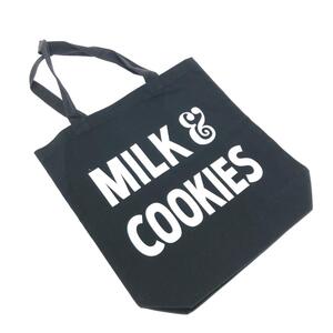 新品同様◆NUMBER (N)INE ナンバーナイン エコバッグ トートバッグ◆ ブラック キャンバス MILK&COOKIES ユニセックス bag 鞄