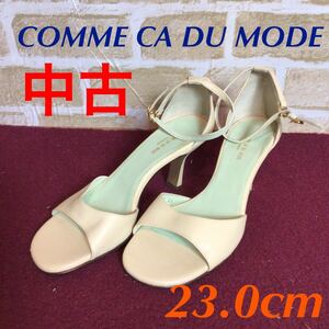 【売り切り!送料無料!】A-187!COMME CA DU MODE!23.0cm!ヒール7cm!通勤!ベージュ系!ストラップパンプス!式典!結婚式!中古!美品!