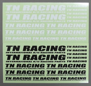 ＴＮ－０９８　ＴＮＲＡＣＩＮＧ　ステッカー白黒　各１枚づつ　ドリフト系のロゴ 